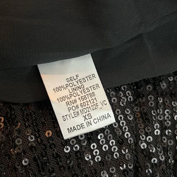 MABLE black sequins mini wrap dress sz XS extra small party cocktail prom dance - Picture 9 of 10